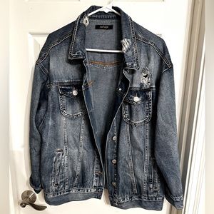 Refuge oversized jean jacket; size L